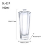 100ml Customizable Square Crystal Luxury Perfume Bottle with Pump Sprayer and Dropper Empty for Custom Packaging