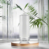 Custom Logo Printed Frost Surface Glass Bottle with Thick Base Round Shape and Pump Sprayer Seal for Packaging